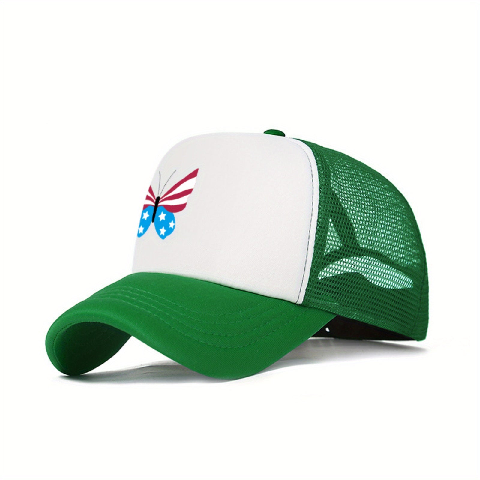 Butterfly Trucker Hat Mesh Baseball Cap Independence Patriotic