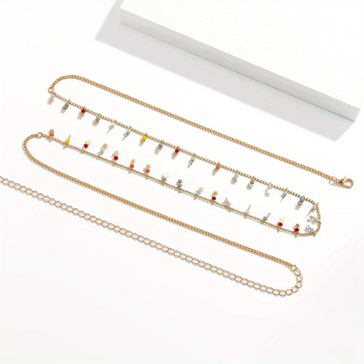 Boho Colorful Beads Waist Chain Single Layer Belly Chain Beach Bikini Chains