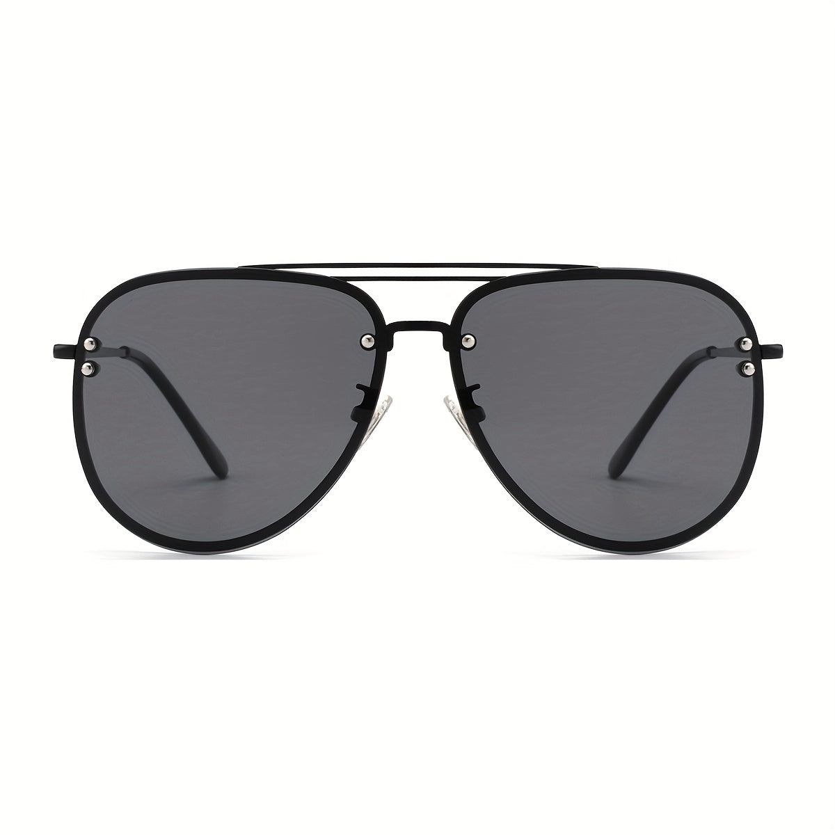 OUWEN Large Rimless Aviator Sunglasses For Men Women