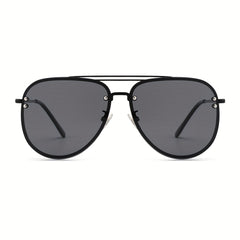 OUWEN Large Rimless Aviator Sunglasses For Men Women