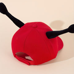 Funny Eyes Baseball Cap Unisex Red Cartoon Dad Hats Lightweight