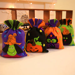 Halloween Pumpkin Candy Bag Drawstring Trick Or Treat Bag