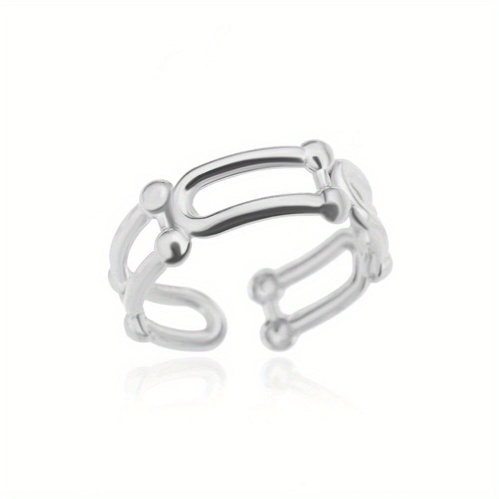 Normcore U To U Golden Cuff Ring 18k Plated Stainless Steel