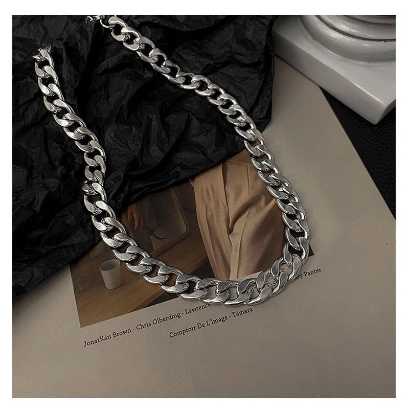 Chunky Cuban Link Chain Necklace Punk Stainless Steel Chain Necklace