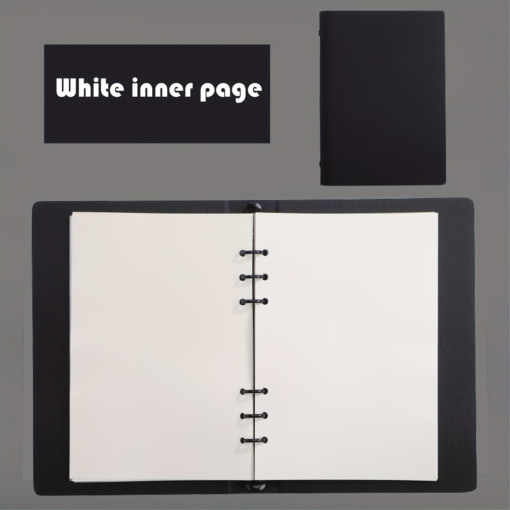 A5 Faux Leather Notebook Blank Inner Page