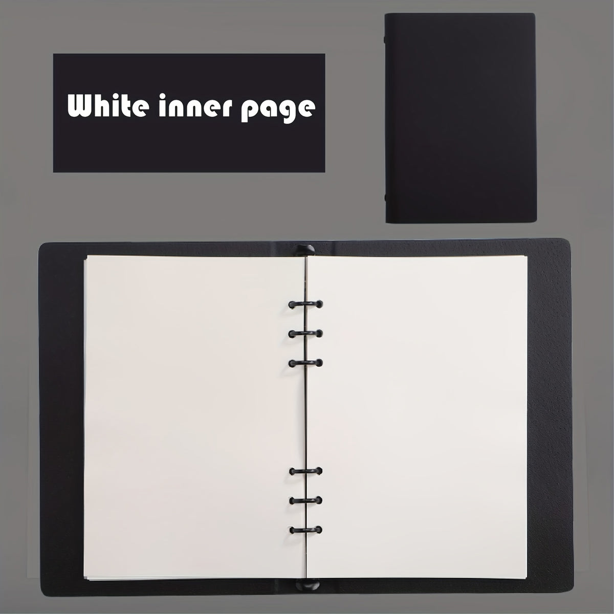 A5 Faux Leather Notebook Blank Inner Page