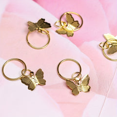 24PCS Butterfly Hair Ring Clip Silver Dreadlock Accessories
