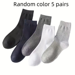 5 Pairs Comfort Stretch Knit Crew Socks Ideal Gift for Men & Women