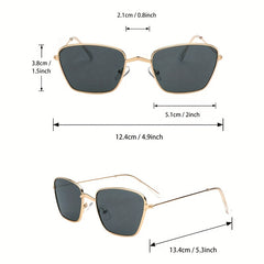 Square Metal Sunglasses UV400 Anti Glare for Men Women