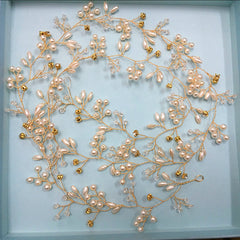 Wedding Bridal Headband Headpieces Crystals Faux Pearls Hair Vine