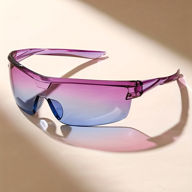 Y2K Semi Rimless Gradient Lens Sunglasses UV400
