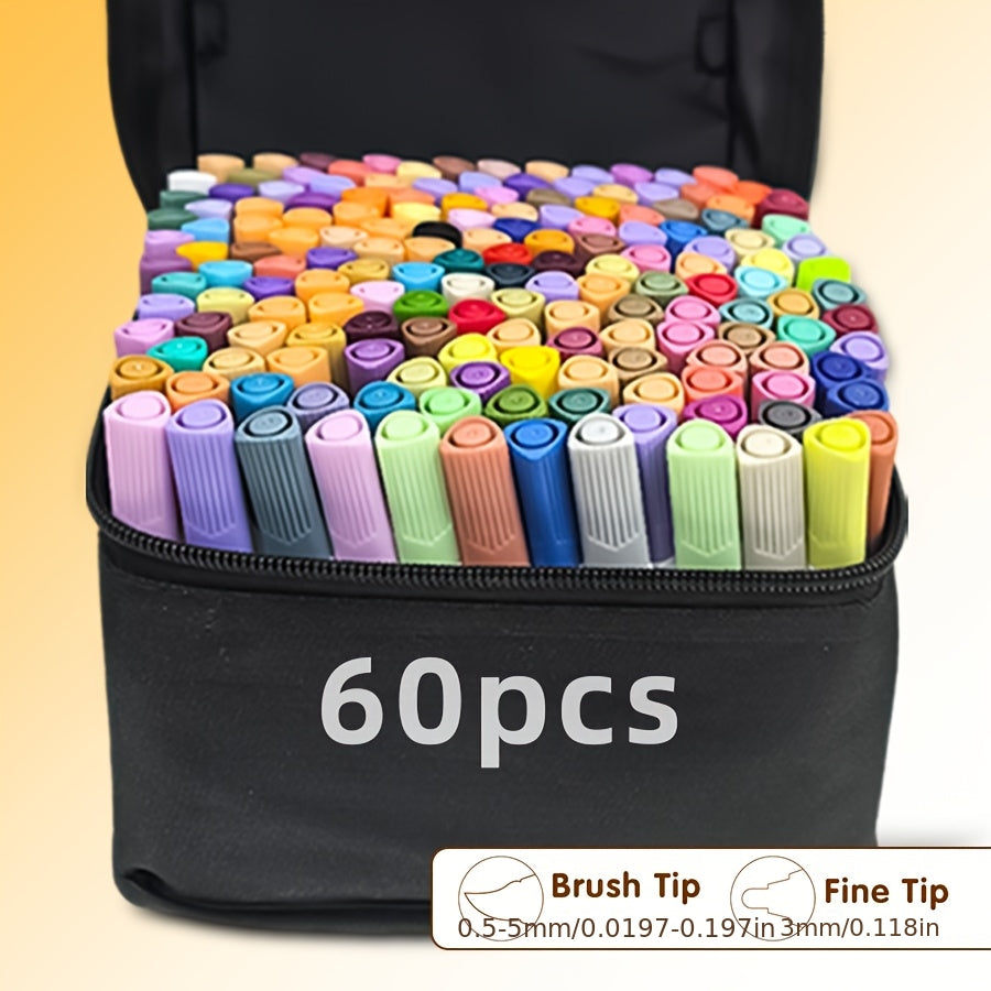 24 Dual Tip Art Markers Set Non Bleed Water Based Ink