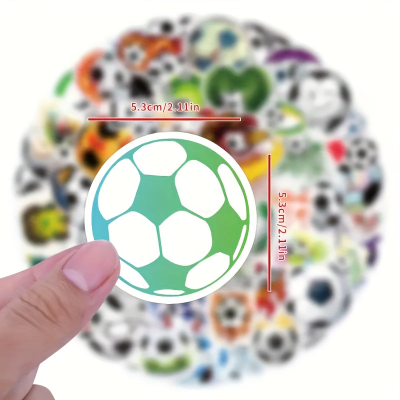 100Pcs Soccer Stickers Waterproof for Laptop Water Bottles