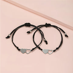 2pcs Stainless Steel Love Charm Couple Bracelet