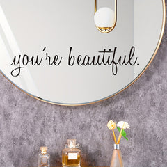 Mirror Decorative Sticker You Are Very PVC Material Pure Text
