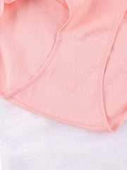 6 Pack Plus Size Panties Set Women's Plus Bow Knot Print Contrast Panel Panties