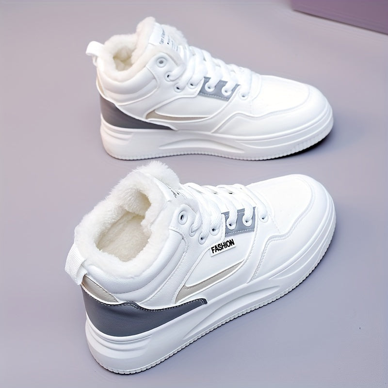 Plush Inner Lace-up Skate Shoes for Women