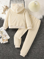 Kids 2pcs SLEEPY BEAR Flannel Pajamas Fleece Set