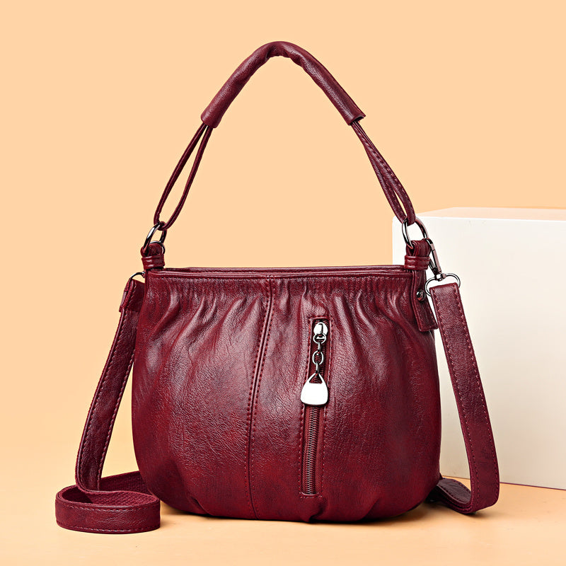 Vintage PU Leather Crossbody Bag Retro Shoulder Bag Women's Handbag