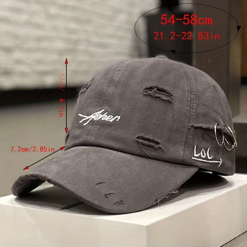 Candy Ripped Baseball Cap Hip Hop Embroidery Cotton Sun Hat