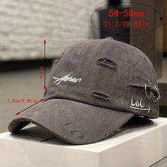 Candy Ripped Baseball Cap Hip Hop Embroidery Cotton Sun Hat