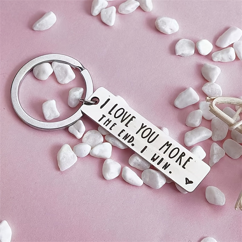 1pc Couple Stainless Steel Keychain Couple Gift Wedding Christmas Gift