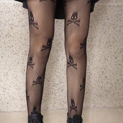 SkullPrint Fishnet Stockings Lace Leggings Tights Net Pantyhose