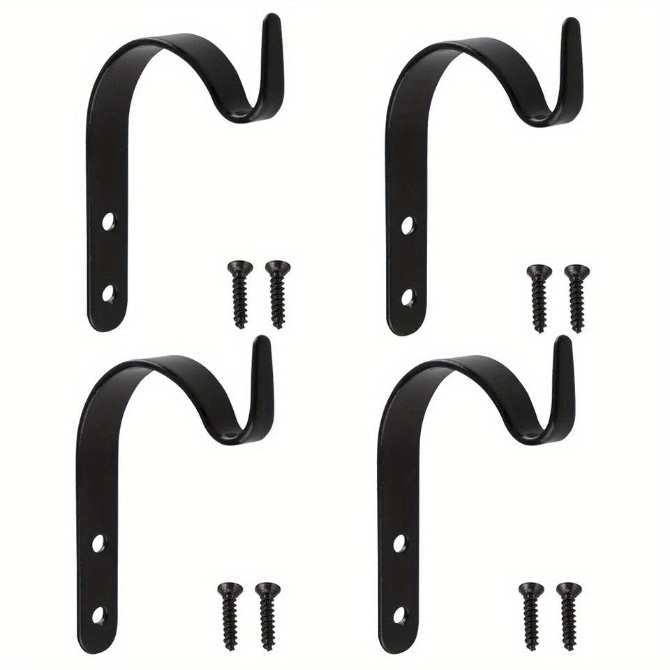 4 Rustic Iron Wall Hooks For Hanging Lanterns Coats Mason Jar Sconces