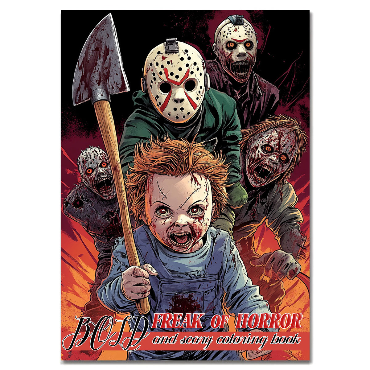 Deluxe Horror Coloring Book 22 Pages Watercolor Paper