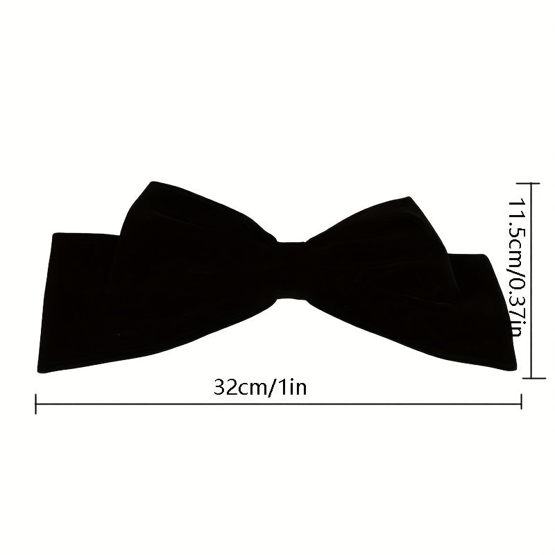 Large Flocking Bow Barrette French Sweet Barrette For Women Girls Hair Clip