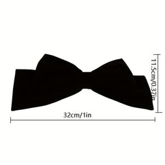 Large Flocking Bow Barrette French Sweet Barrette For Women Girls Hair Clip