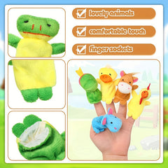 10/20pcs Mini Soft Plush Animal Finger Puppet Set Kids Doll Toy Combo