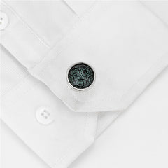 Men's Green Round Shirt Cufflinks