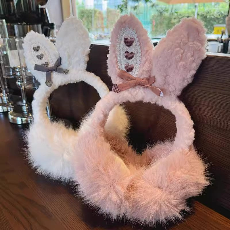 Cozy Rabbit Ears Plush Ear Warmers for Women Winter