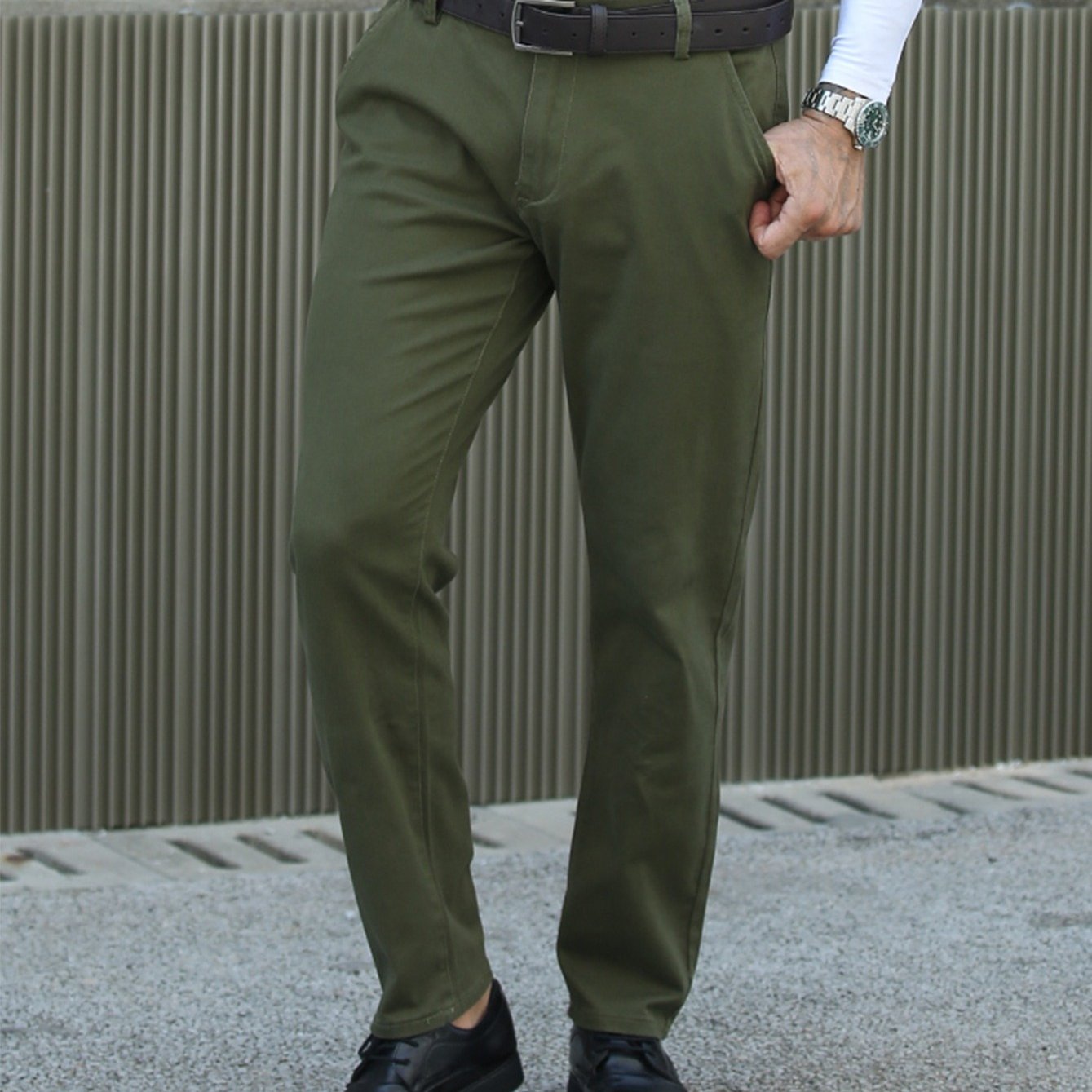 Men's Micro Stretch Solid Straight Trousers