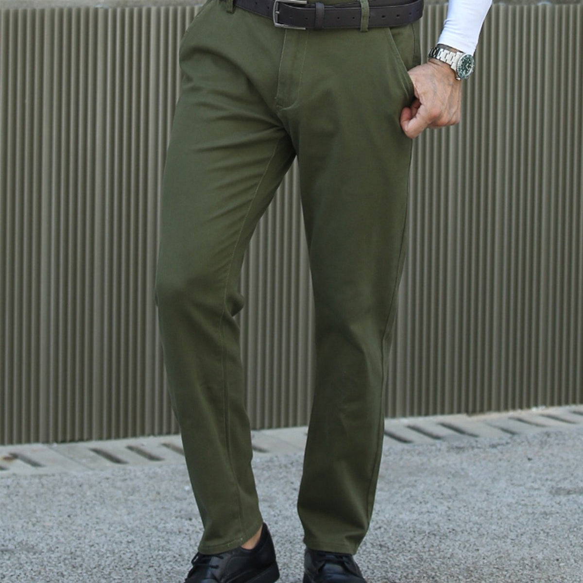 Men's Micro Stretch Solid Straight Trousers