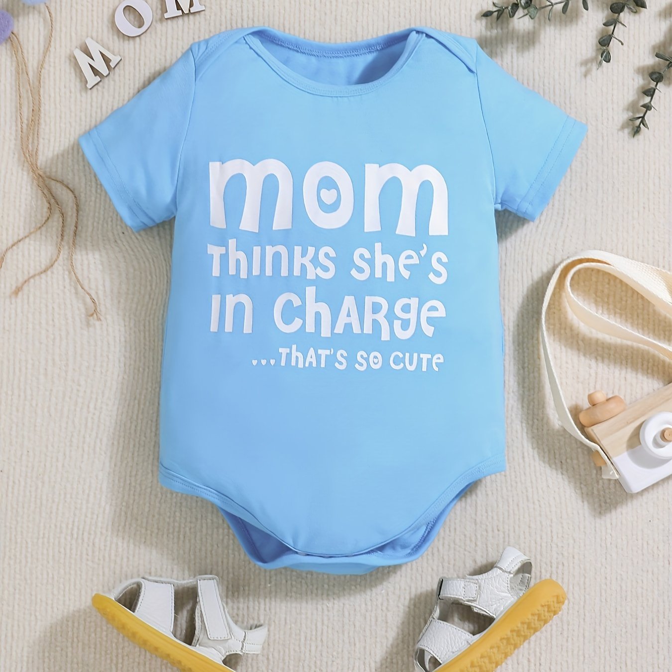 Baby Boys MOM SHE S IN CHARGE Onesie for Summer