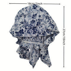 Floral Print Triangle Turban Cap Vintage Cotton Bandana Women Head Wrap