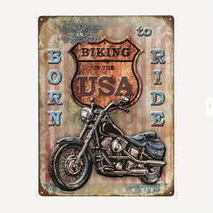 Retro Motorcycle Art Tin Metal Sign Poster