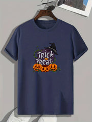 Halloween Slogan Pattern Print Men's Sports T-shirt