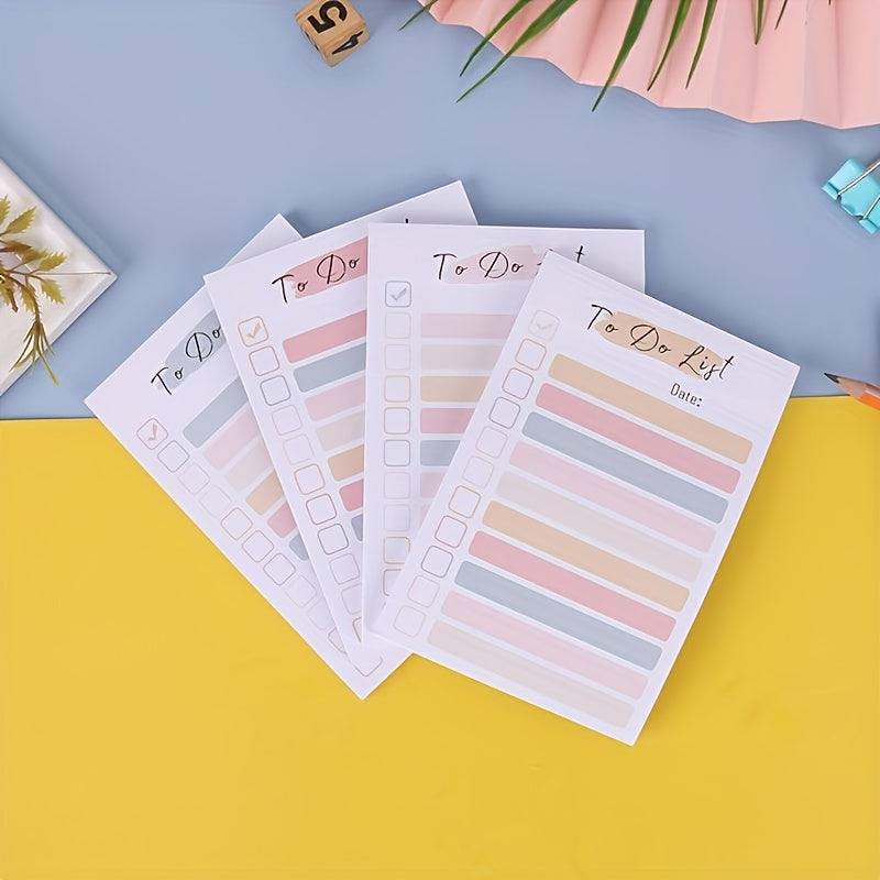 4pcs Designs To Do List Notepad 200 Sheets - Daily Planner Adhesive Memo Pad