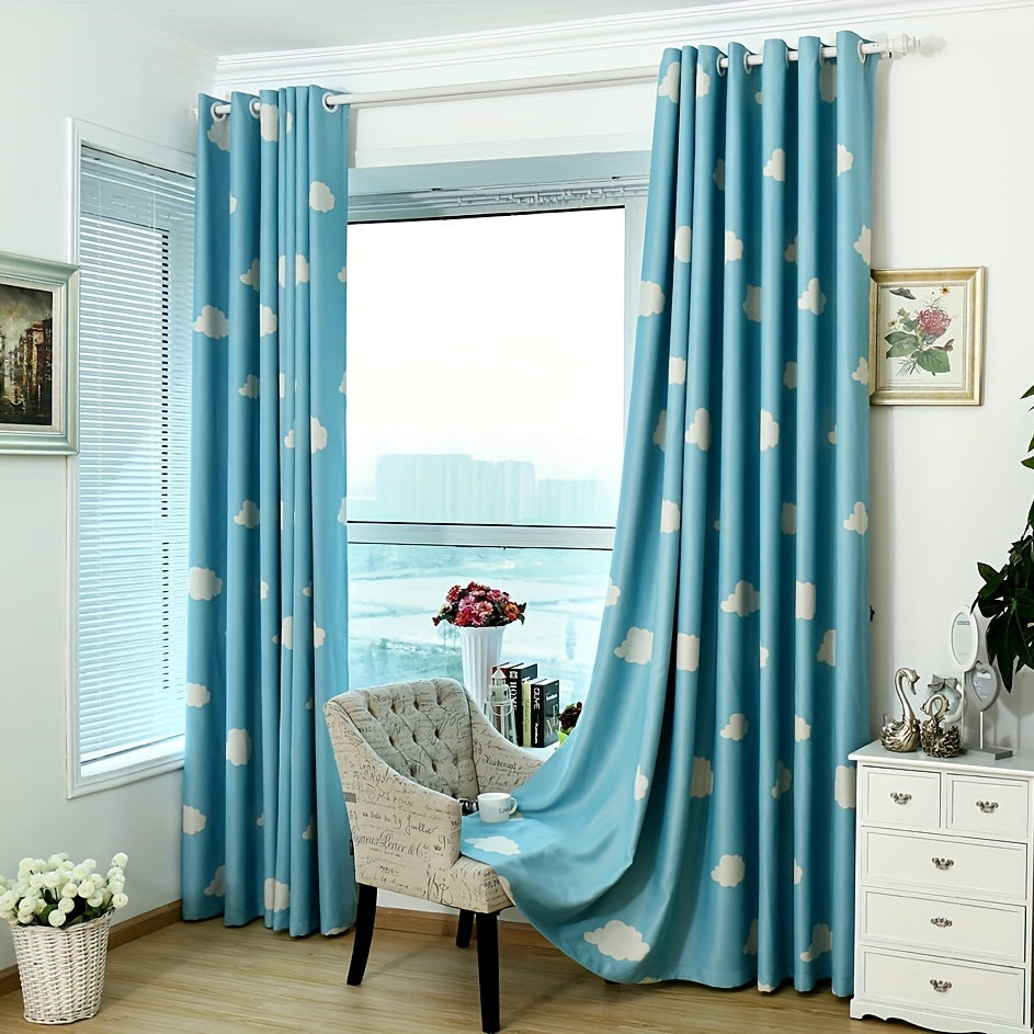 Children Kids Cloud Blackout Curtain - Grommet Top Thermal Insulated