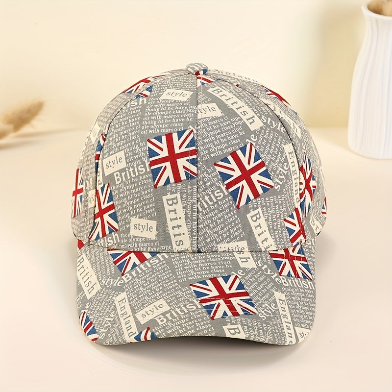 British Flag Print Baseball Cap Vintage Dad Hats Casual Unisex Hip Hop Sun Hats