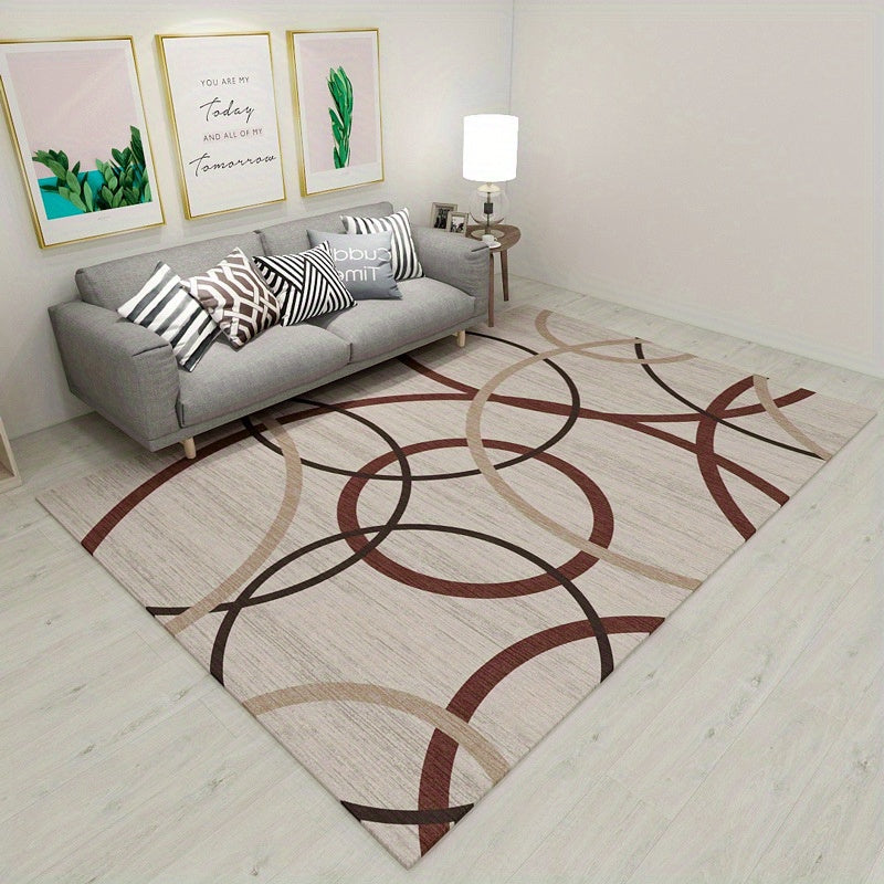 Modern Geometric Area Rug Distressed Design