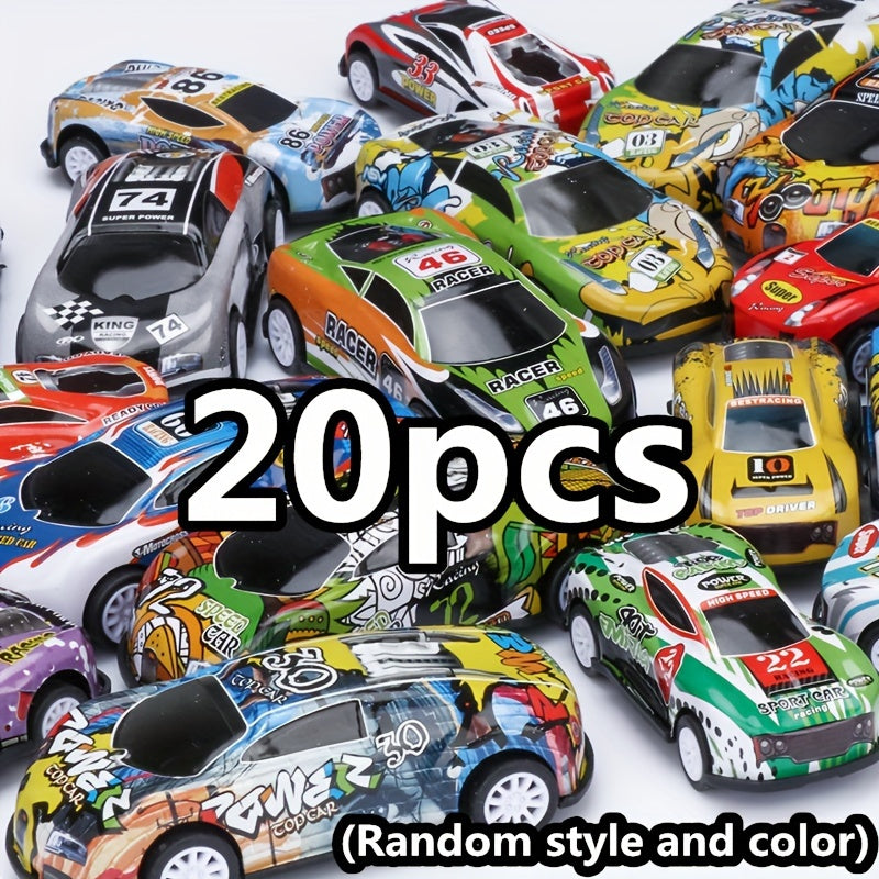 50 Pull Back Toy Cars with Storage Box - Christmas Halloween Thanksgiving Random