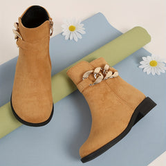 Girls Lightweight Non Slip Boots with Zipper