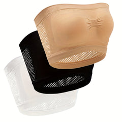 3pcs Seamless Bandeau Bras Breathable Strapless Bra Women's Lingerie