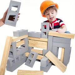 5 Pack Classic Foam Building Blocks Soft Sponge Pebbles Non Toxic Construction