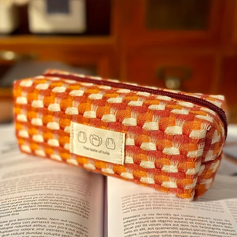 Rainbow Braided Pencil Case Large Capacity Beauty Bag