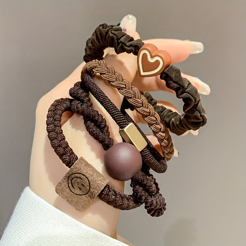 Heart Shaped Hair Rope Headband Retro Ponytail Holder Hair Tie Hair Beauty